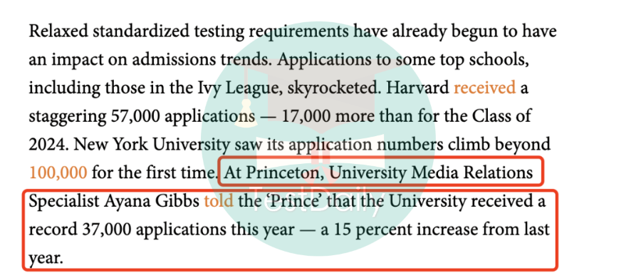 2020-2021年申请季普林斯顿大学、达特茅斯学院、东北大学公布申请人数，又是涨涨涨!