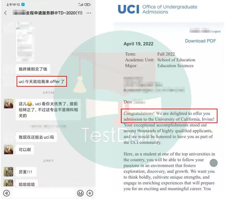 UCI在4月20日提前给Waitlist学生转正，说好的5.1之后陆续放榜呢？