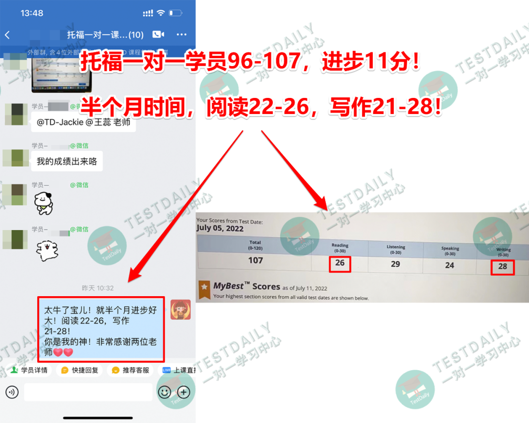 托福阅读写作瓶颈如何突破？他做到了托福成绩半个月从96分到107分|| TD托福1对1提分案例分享