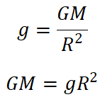 重力加速度和行星半径公式