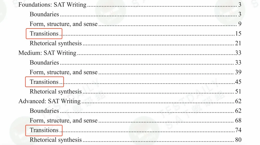 SAT专项练习Transitions