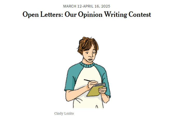 Open Letters: Our New Opinion Writing Contest