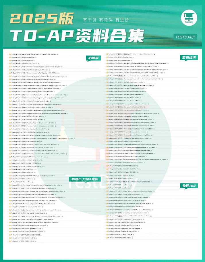 2025年 TD AP备考交流群各科资料部分预览