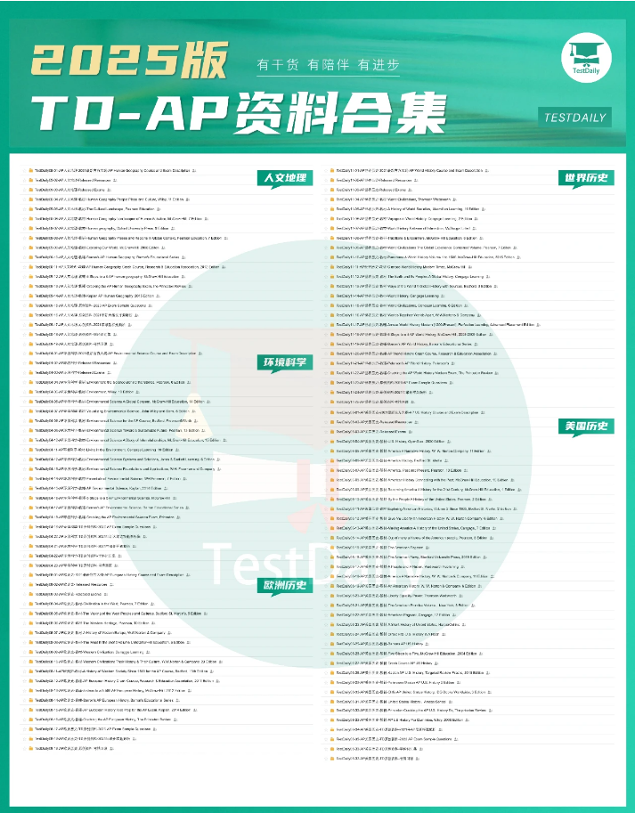 2025年 TD AP备考交流群各科资料部分预览