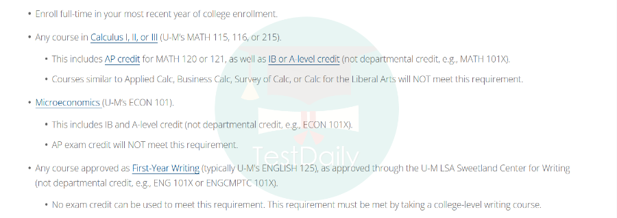 密歇根大学罗斯商学院先修课要求