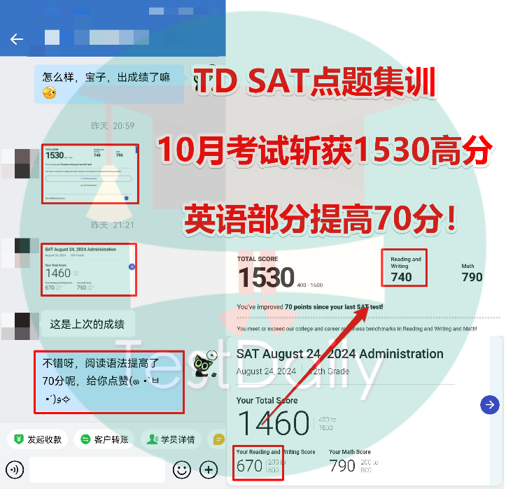 TD斩获SAT1530高分